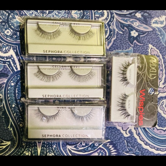Sephora lot 4 sets eyelashes mink celebrity #23 #32 Ardell